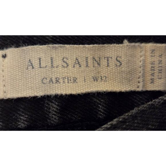 All Saints Jeans Men's Carter Button Fly Straight Leg in Black Size 32x29 - Picture 2 of 11